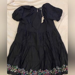 Johnny Was black cotton dress